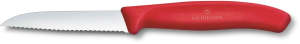 Нож кухонный Victorinox Swiss Classic (6.7431.C1) стальной универсальный для овощей лезв.80мм серрейт. заточка красный