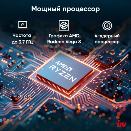 Моноблок IRU Planio 235 23.8" Full HD Ryzen 5 3500U (2.1) 8Gb SSD256Gb Vega 8 Windows 11 Pro 64 GbitEth WiFi BT 120W Cam серебристый 1920x1080