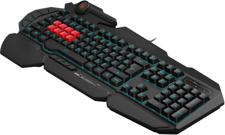 Клавиатура A4Tech Bloody B318 черный USB Multimedia for gamer LED (подставка для запястий) (B318) кабель 1.8м