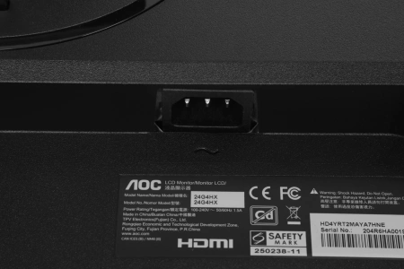 Монитор AOC 23.6" Gaming 24G4HX черный IPS LED 16:9 HDMI M/M матовая HAS Piv 300cd 178гр/178гр 1920x1080 200Hz DP FHD 2.49кг