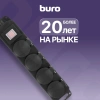 Сетевой фильтр Buro 400MDP-3-B 3м (4 розетки) черный (коробка)
