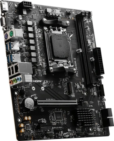 Материнская плата MSI PRO B650M-E Socket AM5 AMD B650 2xDDR5 mATX AC`97 8ch(7.1) GbLAN RAID+VGA+HDMI