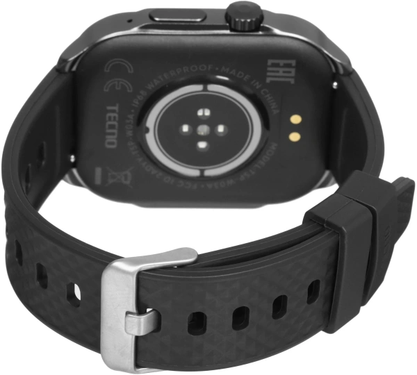 Смарт-часы Tecno Watch 3 Active 2.04" LCD корп.черный рем.черный (W03A)