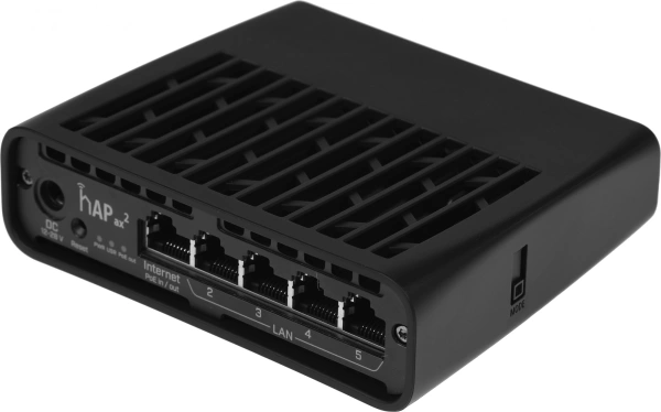 Роутер беспроводной MikroTik hAP ax2 (C52IG-5HAXD2HAXD-TC) AX1800 10/100/1000BASE-TX черный