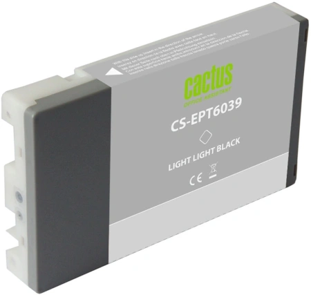 Картридж струйный Cactus CS-EPT6039 T6039 св.сер.пигм. (220мл) для Epson Stylus PRO 7880/9880 с чипом