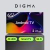 Телевизор LED Digma 65" DM-LED65UBB41 Android TV Frameless Metal темно-серебристый/серебристый 4K Ultra HD 60Hz DVB-T DVB-T2 DVB-C DVB-S DVB-S2 USB WiFi Smart TV
