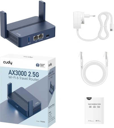Маршрутизатор Cudy TR3000 AX3000 10/100/1000/2500BASE-T синий