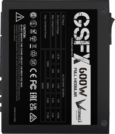 Блок питания Formula SFX 600W GSFX-600 80+ gold (20+4pin) APFC 80mm fan 6xSATA Cab Manag RTL