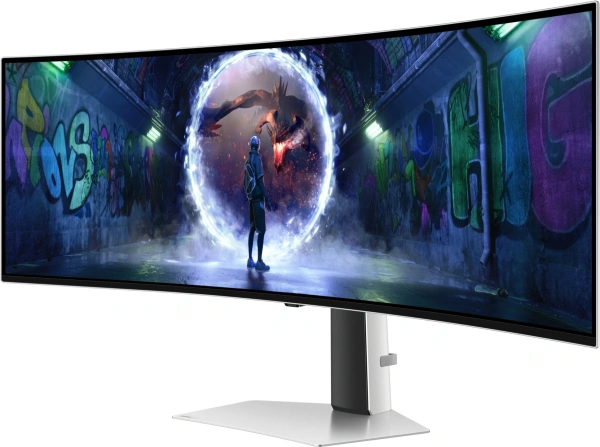 Монитор Samsung 49" Odyssey OLED G9 S49DG934SUXEN серебристый OLED LED 32:9 HDMI полуматовая HAS 250cd 178гр/178гр 5120x1440 240Hz FreeSync Premium Pro DP USB 12.9кг