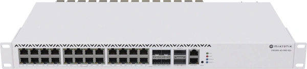 Коммутатор MikroTik CRS326-4C+20G+2Q+RM (L3) 1x100Мбит/с 20x2.5Гбит/с 4xКомбо(10GBase-T/SFP+) 2xQSFP+ управляемый