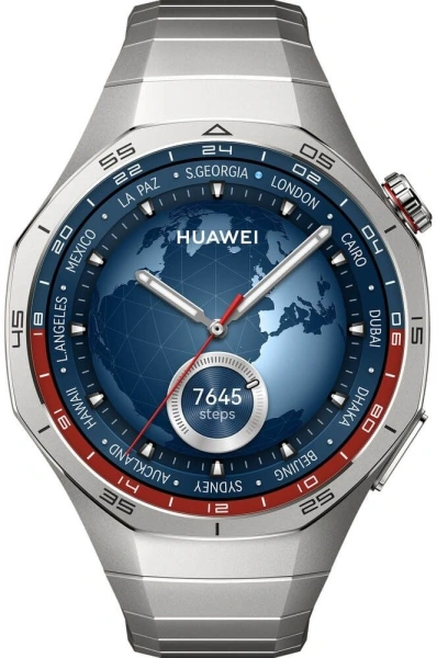 Смарт-часы Huawei Watch GT 5 Pro Vili-B29M 46.3мм 1.43" AMOLED корп.титановый серый рем.серый разм.брасл.:140-210мм (55020DGG)