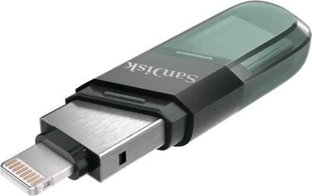 Флеш Диск Sandisk 64Gb iXpand Flip SDIX90N-064G-GN6NN USB3.1 зеленый/серебристый