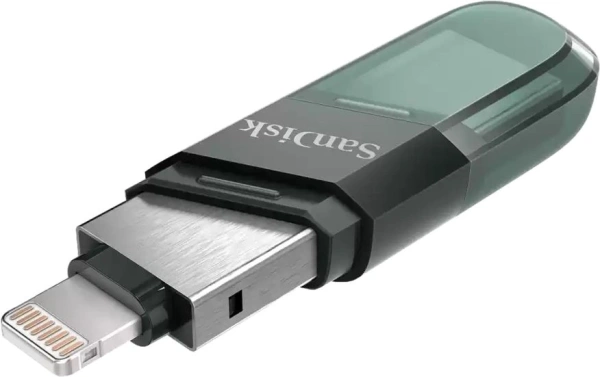 Флеш Диск Sandisk 64Gb iXpand Flip SDIX90N-064G-GN6NN USB3.1 зеленый/серебристый