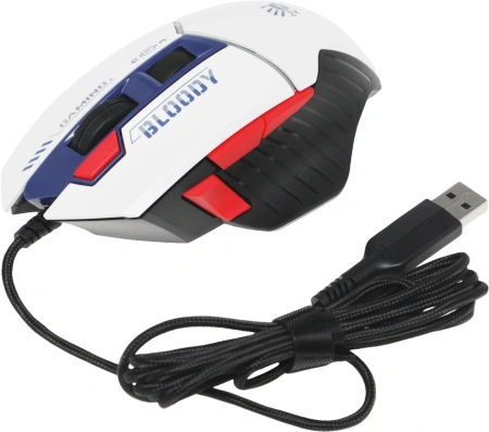 Мышь A4Tech Bloody W95 Max Sports синий/белый оптическая 12000dpi USB 10but (W95 MAX SPORTS NAVY)