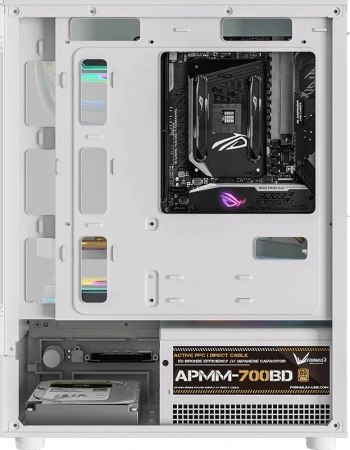 Корпус Formula Crystal Z1CM белый без БП mATX 5x120mm 1xUSB3.0 audio bott PSU