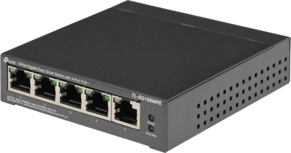 Коммутатор TP-Link TL-SG105MPE (L2) 5x1Гбит/с 4PoE+ 120W неуправляемый