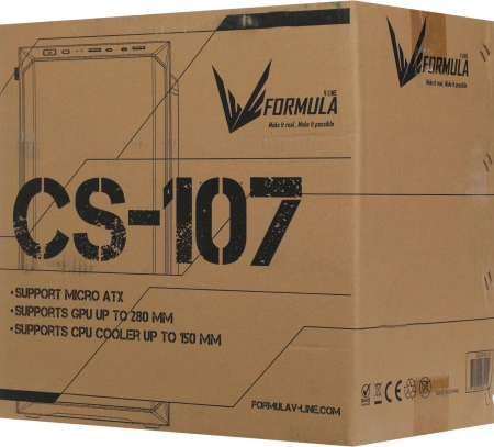 Корпус Formula CS-107 черный без БП mATX 2x120mm 1xUSB2.0 1xUSB3.0 audio
