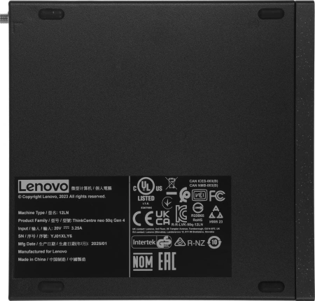 Неттоп Lenovo ThinkCentre Neo 50q Gen 4 i3 1215U (1.2) 8Gb SSD256Gb UHDG без ОС GbitEth WiFi BT 65W kb мышь клавиатура черный (12LN003KUM)