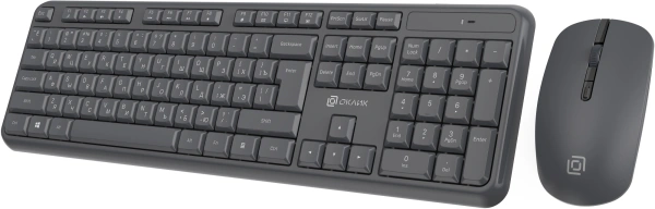 Клавиатура + мышь Оклик S277W клав:серый мышь:серый USB беспроводная Multimedia (2066173)