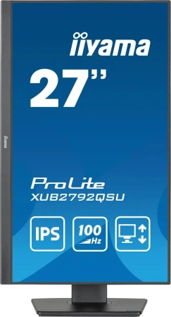 Монитор Iiyama 27" ProLite XUB2792QSU-B6 черный IPS LED 0.4ms 16:9 HDMI M/M матовая HAS Piv 250cd 178гр/178гр 2560x1440 100Hz DP Quad HD 2K (1440p) USB 6.1кг