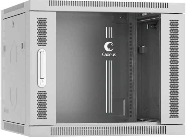 Шкаф коммутационный Cabeus (SH-05F-9U60/60) настенный 9U 600x600мм пер.дв.стекл 60кг серый 540мм 20кг 501мм IP20 сталь