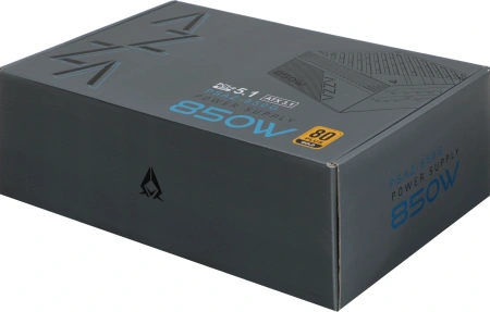 Блок питания Azza ATX 850W PSAZ-850G 80+ gold (20+4pin) APFC 120mm fan 6xSATA Cab Manag RTL