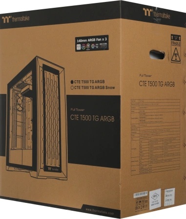 Корпус Thermaltake CTE T500 TG ARGB черный без БП ATX 11x120mm 8x140mm 2xUSB3.0 audio bott PSU