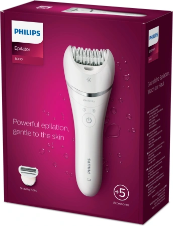 Эпилятор Philips BRE710/00 скор.:2 насад.:4 белый