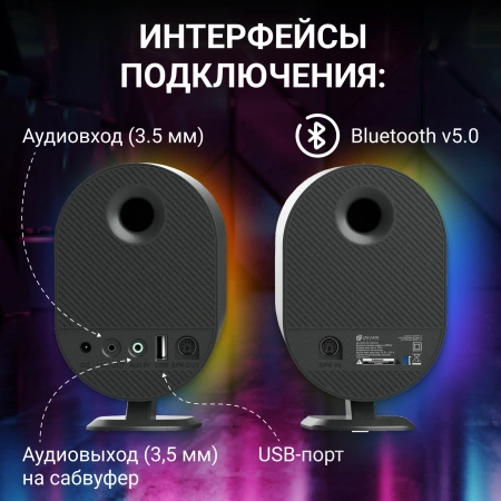 Колонки Оклик OK-303A 2.0 черный 20Вт BT