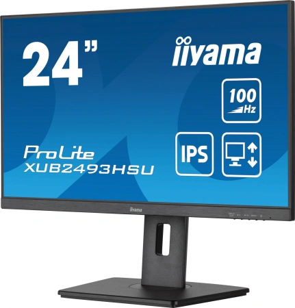 Монитор Iiyama 23.8" ProLite XUB2493HSU-B7 черный IPS LED 16:9 HDMI M/M матовая HAS Piv 300cd 178гр/178гр 1920x1080 100Hz DP FHD USB 4.6кг