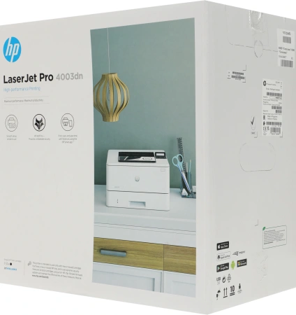 Принтер лазерный HP LaserJet Pro 4003dn (2Z609A) A4 Duplex Net белый