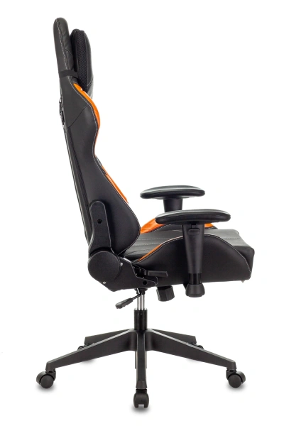 Кресло игровое Zombie VIKING 5 AERO черный/оранжевый экокожа с подголов. крестов. пластик