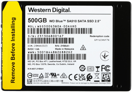 Накопитель SSD WD SATA-III 500GB WDS500G3B0A Blue SA510 2.5"